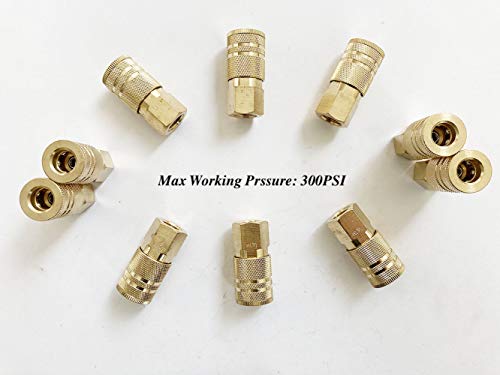 SANFU 1/4-Inch Brass Female Industrial Coupler, Air Hose Fittings 1/4-Inch Female Threads Quick Connector Air Coupler with Storage Case, 10-Pack - style: 10PCS Brass 1/4" Female Coupler