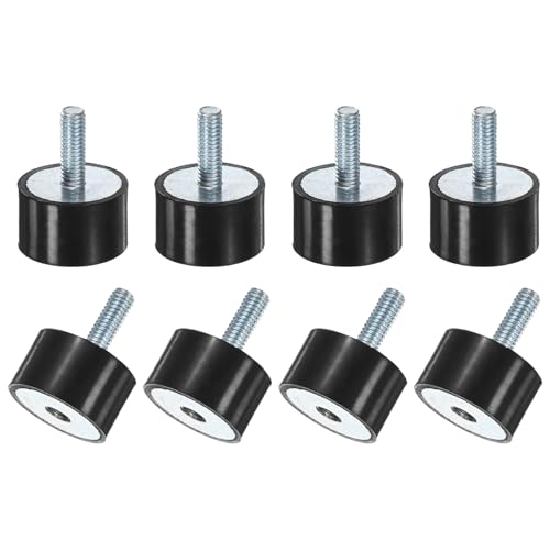 M METERXITY 8-Pack Rubber Mounts D25mmxH15mm Male/Female Vibration Isolators Cylindrical Shock Absorber W M6 x 18mm Studs for Air Compressor/Car/Pump/Boat/Garage Motor/Bobbins Rubber Isolators - size: M6 x 18mm, 25mm x 15mm