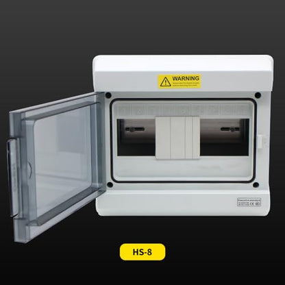 9 Way Outdoor Waterproof IP66 PC/ABS Alloy Plastic Circuit Breaker Box Power Distribution Protection Box for MCB Miniature Circuit Breaker with DIN Rail 8.66 x 4.13 x 7.87 inch - size: 9Way