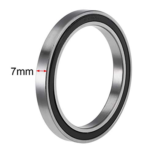 uxcell 6810-2RS Deep Groove Ball Bearings 50mm Inner Dia 65mm OD 7mm Bore Double Sealed Chrome Steel Z2 2pcs - size: 50x65x7mm