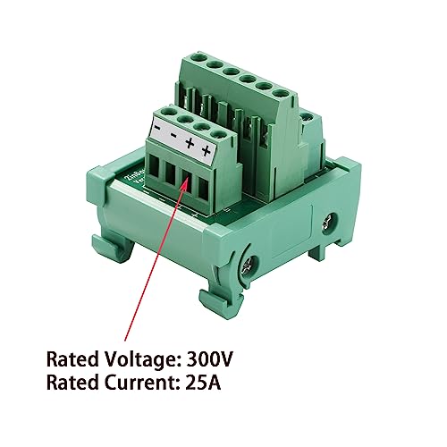 2 in 6 Out 25A DIN Rail Terminal Blocks Distribution Breakout - style: 2 IN 6 OUT