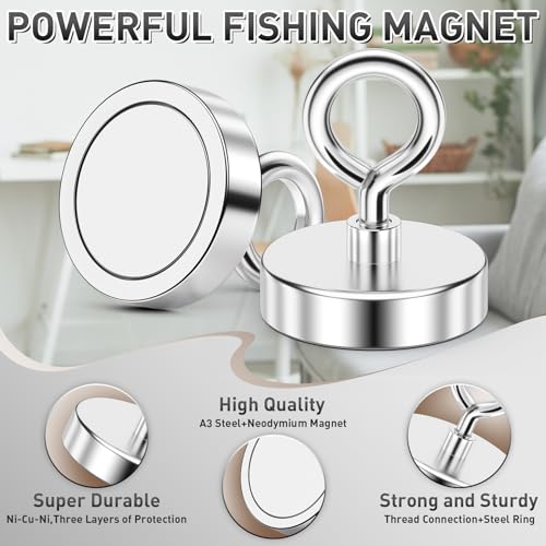 FINDMAG 350 LBS Fishing Magnet, 2 Inch Strong Neodymium Magnet - size: 2.00 inches (50mm)