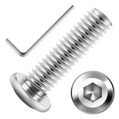 Mywish M10 x 30mm 30Pcs Silver Flat Head Hex Socket Cap Screws Bolts, 304 Stainless Steel Furniture Bolts Full Thread & Hex Spanner - color: Silver-M10, size: 30mm