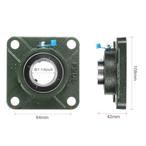 uxcell 2pcs UCF206-20 Pillow Block Bearings 1-1/4 in Bore Self Alignment - size: UCF206-20