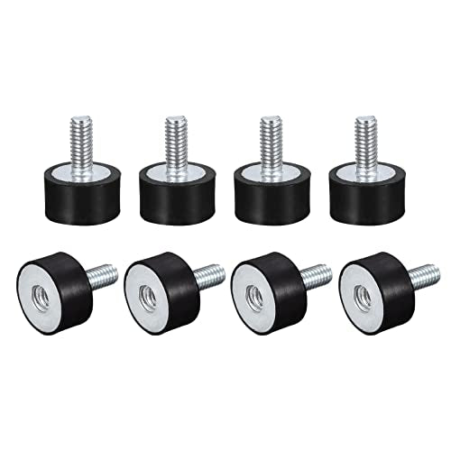 uxcell Rubber Mounts 8pcs M4 Male/Female Vibration Isolator Shock Absorber, for Garage Motor Air Compressor Car Boat Bobbins, D15mmxH8mm - size: M4x15mmx8mm