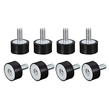 uxcell Rubber Mounts 8pcs M4 Male/Female Vibration Isolator Shock Absorber, for Garage Motor Air Compressor Car Boat Bobbins, D15mmxH8mm - size: M4x15mmx8mm