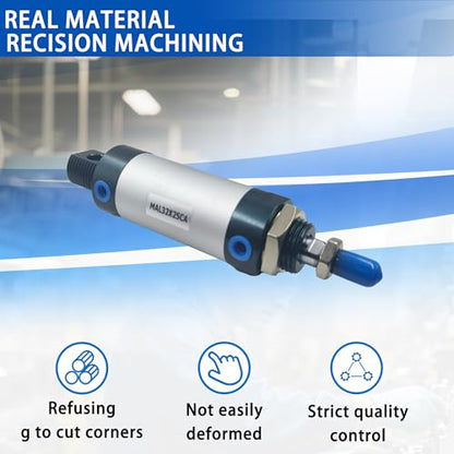 CG WEITENG Pneumatic Mini Pneumatic Cylinder MAL Single Rod Aluminum Double Acting Pneumatic Cylinder 32mm Bore 25mm Stroke(MAL32x25) - color: MAL-32 mm, size: 25 mm