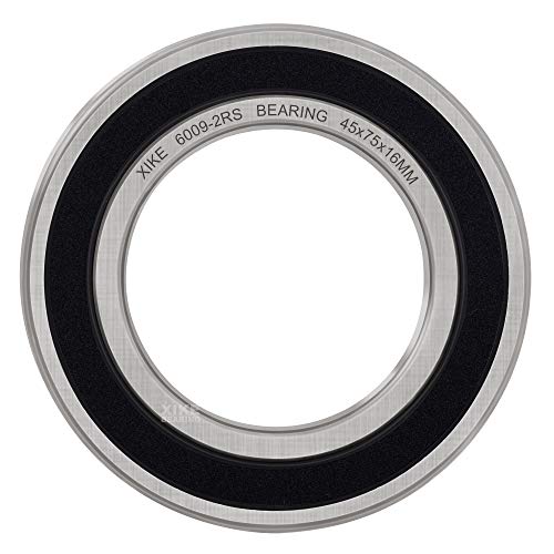 XIKE 6009-2RS Sealed Deep Groove Ball Bearings, 45x75x16 mm, 10-Pack - size: 6009-2RS - 45x75x16 mm