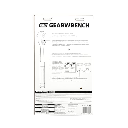 GEARWRENCH 27 Pc 1/2" Dr 12 Pt SAE/mm Mechanics Hand Tool Set | GWXSCBMTS12 - style: 27 Piece