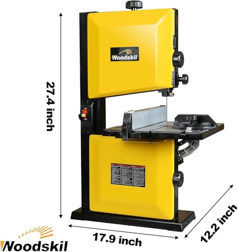 WOODSKIL 9-Inch Band Saw, 3-Amp Benchtop Bandsaw, 2500 FPM Blade Speed - size: 9 inch