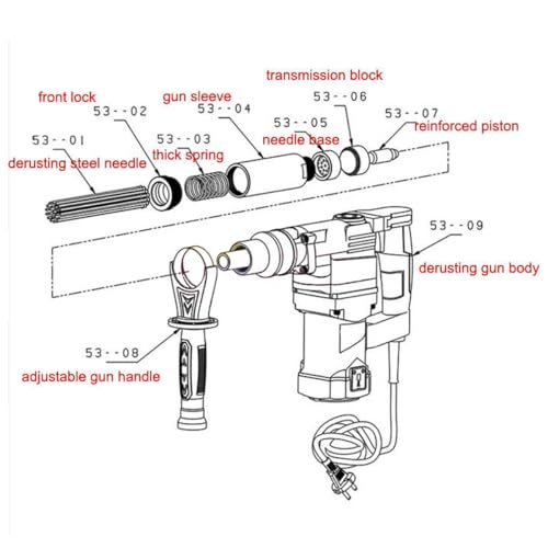 Electric Needle Scaler 110V, 1100W High-Power Pistol Grip Needle Scaler