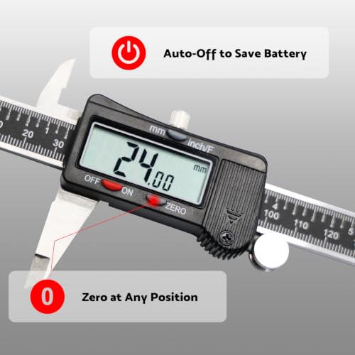 S&F STEAD & FAST Digital Caliper Measuring Tool 6 inch, Auto-Off