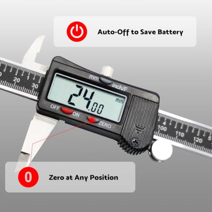 S&F STEAD & FAST Digital Caliper Measuring Tool 6 inch, Auto-Off