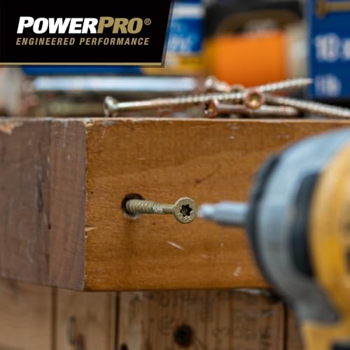 Power Pro Exterior Wood Screws, #9 x 3in Flat Head, 2000 Pieces, Bronze - color: Bronze, size: #9 x 3"