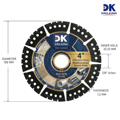 4 inch Diamond Blades, Multi-Purpose Metal Cutting Wheel - 3 Pack - size: 4"