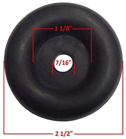 (4 Pack) 2.5" Trailer Ramp Door Bumper, Compatible with Truck Cargo Hatch - Round Rubber Bump Stops