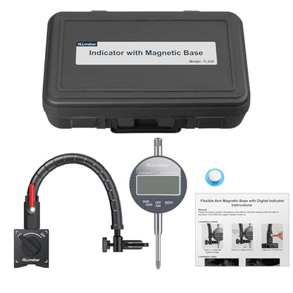Dial Indicator Set with Magnetic Base,0.0005" Precision for Lathe & CNC