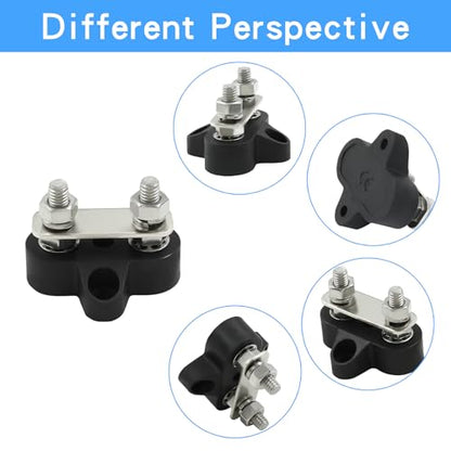 2Pcs Dual Stud Battery Junction Post, Red and Black - size: M6