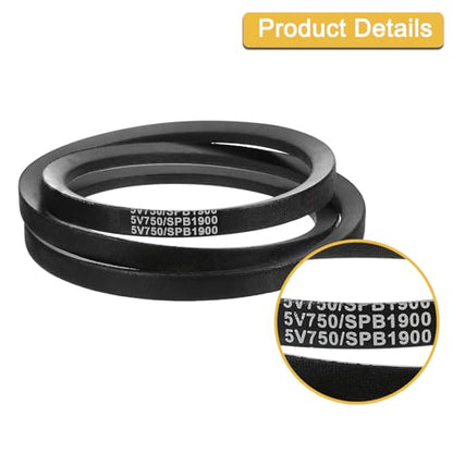 uxcell 5V750 V-Belt, Classic Wrapped Rubber V-Belt 75" Outside Circumference x 0.62" Width x 0.53" Height for Industrial Machinery Equipment, Black - size: 5V750
