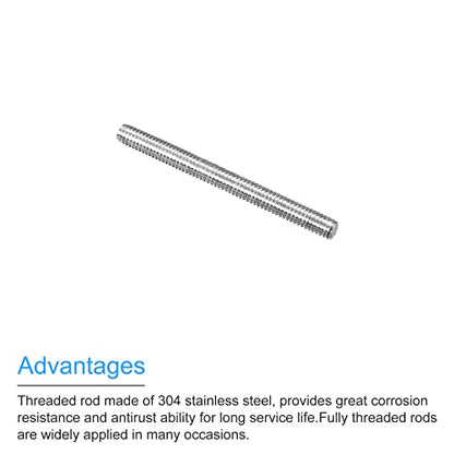 MECCANIXITY Fully Threaded Rod M4 x 40mm 0.7mm Thread Pitch 304 Stainless Steel Right Hand Threaded Rods Bar Studs 5 Pack - size: M4 x 40mm