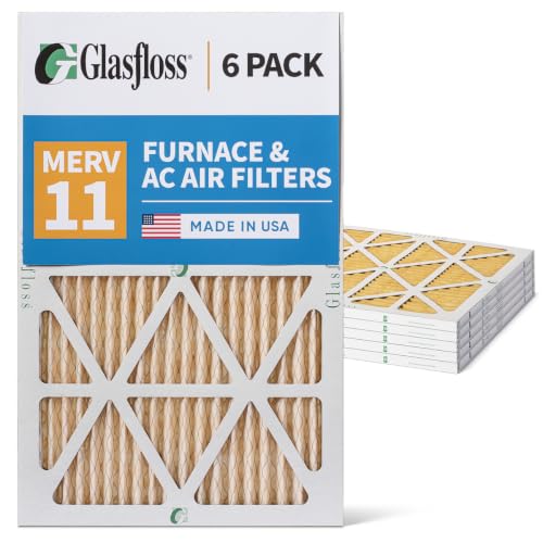 Glasfloss ZL 12x24x1 MERV 11 AC Furnace Pleated Air Filters. Box of 6 - size: 12x24x1 | 1" Filters | 6 Pack