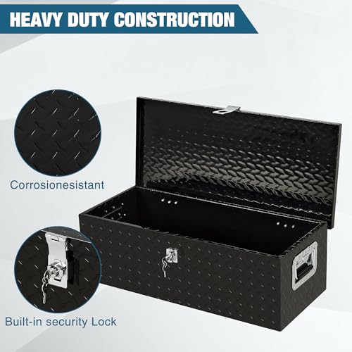 Heavy Duty Metal Portable Toolbox Tool Storage Box with Handle, Durable Tool Organizer and Chest for Mechanics, Handy Tool Case for Tools - size: 30-Inch