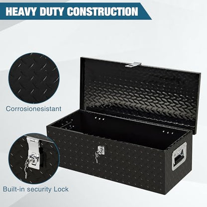 Heavy Duty Metal Portable Toolbox Tool Storage Box with Handle, Durable Tool Organizer and Chest for Mechanics, Handy Tool Case for Tools - size: 30-Inch
