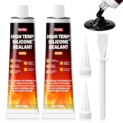 High-Temperature-Resistant Silicone sealant, Heat-Resistant Silicone sealant, Heat-Insulating, Waterproof, Quick-Drying Specialty Adhesive—Suitable for Grills, ovens, microwaves