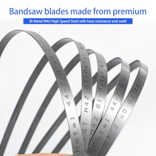 44-7/8 inch Portable Bandsaw Blades 14 TPI, 44-7/8" x 1/2" x .020" Replacement for Milwaukee 48-39-0511, DeWalt DW3982 Portable Band Saw, 5 Pack - size: 44-7/8" x 1/2" x .020", 14 TPI, 5-Pack