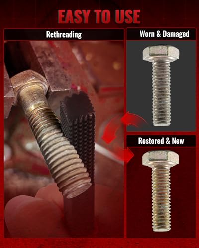 Reywoo 3-Pc Heat-Treated Thread Restorer File Set, Metric SAE UNC UNF - size: 3 PC in UNC UNF Metric Sizes