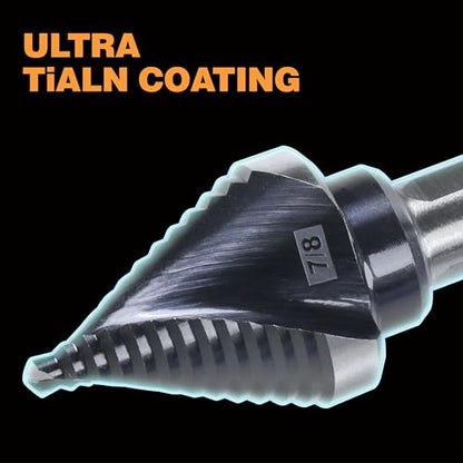 7/8" Single Size M35 Step Drill Bit Unibit for Hole Drilling - size: Single Size 7/8" (2 Flutes)