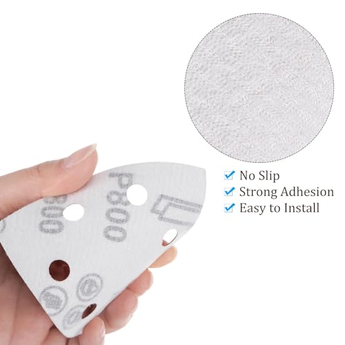 50pcs Mouse Sander Detail Sandpaper 800Grit 3-1/2" Triangle - size: 800 grit