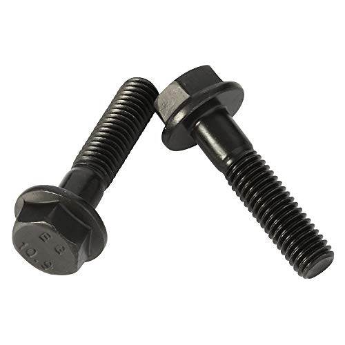 Mellewell M8 x 35mm Flanged Hex Head Bolts Flange Hexagon Screws, Half Thread, Alloy Steel, Black Oxide Finish, Quantity 10 - size: M8-1.25 x 35mm