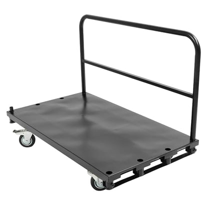 Truck Cart 42x24 inch Platform Lumber Drywall Flat Dolly Cart with - size: Black