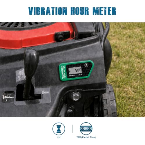 Runleader RL-HM016B LCD Vibration Hour Counter (Green) - color: Green