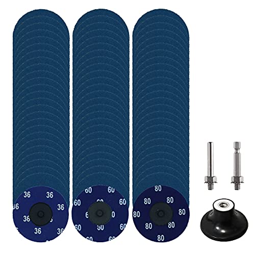 75Pcs 3 inch Quick Change Disc Set, Zirconia Sanding Disc with 1/4" Holder Compatible with Die Grinder Surface Prep Strip Polish Finish Burr Rust Paint Removal - style: 3" Zirconia Sanding Disc