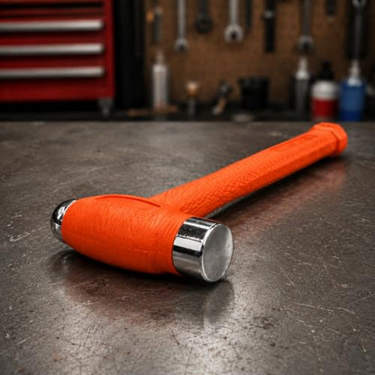 Stark USA 32oz Dead Blow Hammer Dual Head - 2-Pounds Ball Peen Blow Striking Ball Peen and Flat Face Pein Non-Slip Grip Handle, Orange - size: ['2 lb']