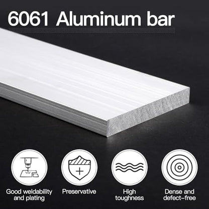 3/8" (10mm) X 3"(75mm) Square Aluminum Flat Bar 12" Long, 2 Pieces 6061 General Purpose Plate T6511 Solid New Mill - size: 3/8x3x12inch