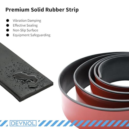 DEVNOL Self-Adhesive Neoprene Rubber Strips 1/8" Thick x 2” Wide x 12' Long, Sealing, Cushioning, Weather Stripping, Gaskets, and DIY Projects, Weatherproof - color: red adhesive backing, size: 1/8" x 2" x 12'