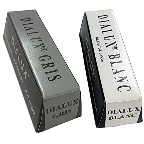 Silver Black Jewelry Polishing Compound White & Gray Dialux Rouge 2 Bars