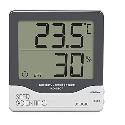 Sper Scientific Digital Humidity Temperature Monitor 800016 - Indoor Outdoor Hygrometer Thermometer with Large Dual Display & Min/Max Tracking for Labs, Greenhouses, Warehouses & More - 4 pc - size: 4 Pack