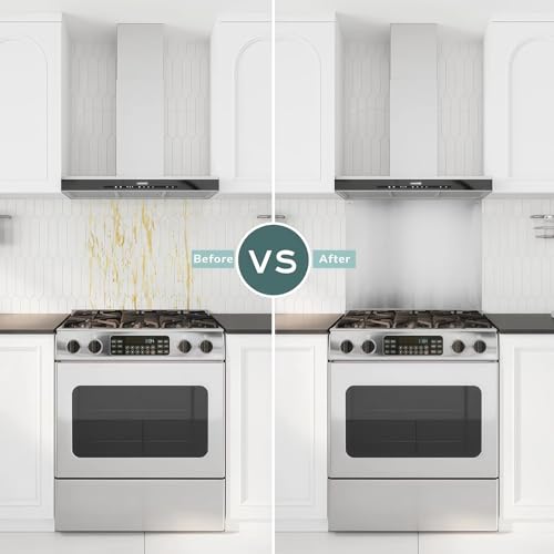 24 x 30-inch Reversible Stainless Steel Backsplash for Kitchen wall，Splatter Guard and Cooking Shield， Range Hood Accessories to Keep Kitchen Clean， Four Pre Drilled Holes for Easy Installation - size: 30"×24"(2-pc)