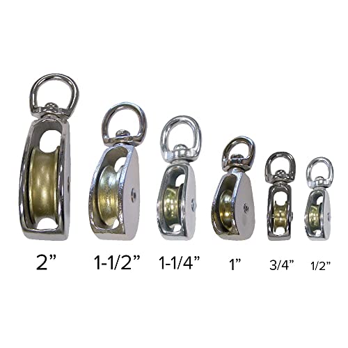 Rope and Cord | Single Swivel Eye Single Wheel Pulley 1-Pack | 1/2 Inch - size: 1/2" ( Swivel Eye Single ), style: 1-Pack