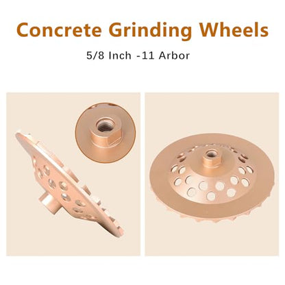 kimllier 7 Inch Concrete Grinding Wheels 24 Turbo Diamond Segments 5/8 Inch -11 Arbor Diamond Grinding Wheel Fit for Concrete and Masonry