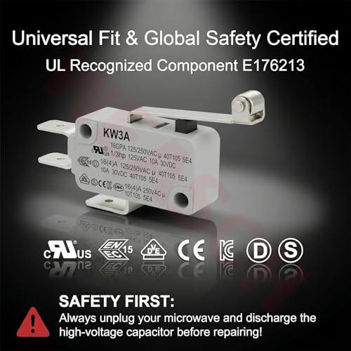 6 Pack Long Hinge Roller Lever Micro Switch, 16A 125/250V SPDT - size: V-156-1C25