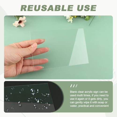 10pcs Clear Acrylic Perspex Sheets, Transparent Acrylic Sheet, 1mm Thick 10 x 15cm Acrylics Plastic Sheet for Craft Projects, DIY Display,Replacement Picture Frame Glass Painting