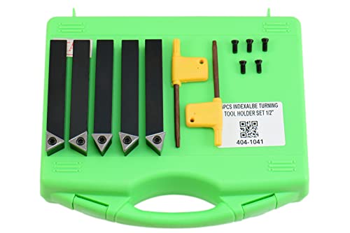 Shars (5 Pcs) 1/2" Indexable Carbide Turning Tool Set 404-1041 P] - size: 1/2" 404-1041