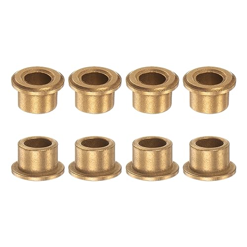 HARFINGTON 8pcs Flange Bearing Sleeve 8mm Bore 12mm OD 10mm Length 2mm Flange Thickness Bronze Bushing Self Lubricating Bushings Sleeve for Industrial Equipment - size: 8mm x 12mm x 10mm