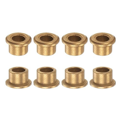 HARFINGTON 8pcs Flange Bearing Sleeve 8mm Bore 12mm OD 10mm Length 2mm Flange Thickness Bronze Bushing Self Lubricating Bushings Sleeve for Industrial Equipment - size: 8mm x 12mm x 10mm