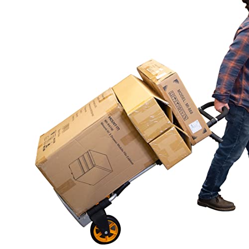 Mount-It! Folding Dolly, Aluminum Trolley, Industrial Grade Heavy Duty 440 Lb Capacity Hand Truck with Durable Rubber Wheels, Ergonomic Telescoping Handle for Indoor Outdoor, Foldable & Moving Dolly - size: 440 Lb Capacity